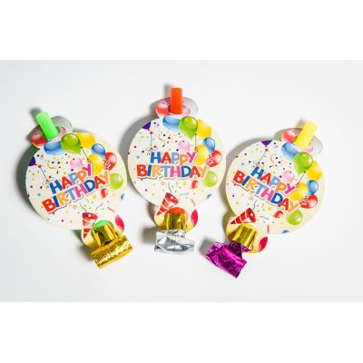 Язычок-гудок "Happy birthday" 6 шт