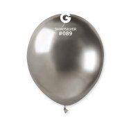 Латексные шарики 5" хром 089 серебро 100шт/уп Gemar 
