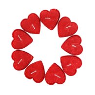 Свічки-таблетки "Серця Love" червоні 9 шт