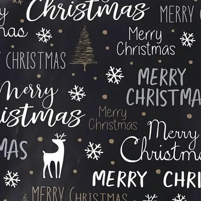 Бумага подарочная "Merry Christmas" на чёрном 100 см х 70 см 5 листов Бумага подарочная "Merry Christmas" на чёрном 100 см х 70 см 5 листов