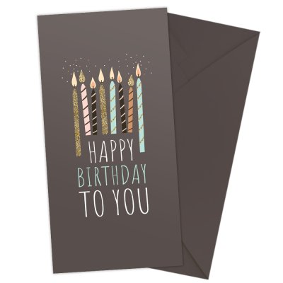 Конверт для денег "Happy birthday to you" свечи 