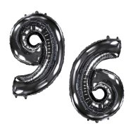 Фольгированный шар цифра "6" или "9" чёрный 40" FlexMetal