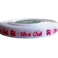 Лента репсовая 1,2 см "It's a Girl" 23 м