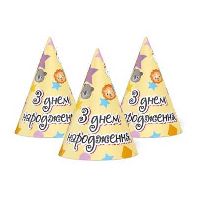 Колпачок "Зверята" 15 см 20 шт