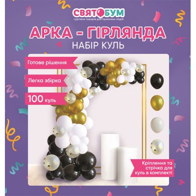 Арка-гірлянда з повітряних куль золота