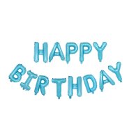Фольгированный шар-надпись "Happy Birthday" синий Китай 