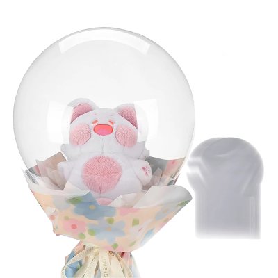 Надувна кулька 30" Bubbles без малюнку прозора з широким горлом Китай