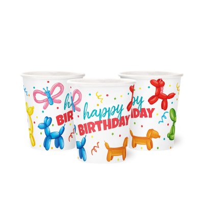 Набор стаканчиков "Happy Birthday" воздушные фигуры 10 шт