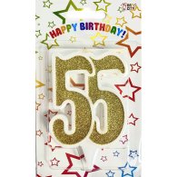 Свічка-цифра ювілейна "55" золото