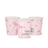 Набір стаканчиків "Happy Birthday" бантики 10 шт Набір стаканчиків "Happy Birthday" бантики 10 шт