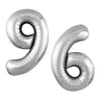 Фольгована кулька цифра "6" або "9" Slim срібло 39" FlexMetal