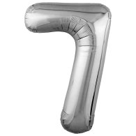 Фольгована кулька цифра "7" Slim срібло 39" FlexMetal