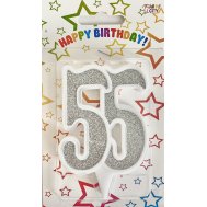 Свеча-цифра юбилейная "55" серебро Свеча-цифра юбилейная "55" серебро