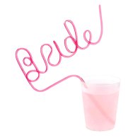 Трубочка для девичника розовая "Bride" 1 шт