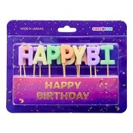Свечи-буквы "Happy Birthday" ассорти макарун