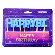 Свечи-буквы "Happy Birthday" голубые Свечи-буквы "Happy Birthday" голубые