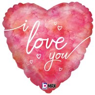Фольгированный шар сердце "I love you" нежная акварель 18" Grabo
