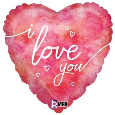 Фольгированный шар сердце "I love you" нежная акварель 18" Grabo