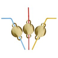 Трубочки для напитков с гофрой "Золото" 8 шт