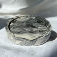 Подставка гипсовая круглая мрамор чёрный 8х1,1 см Подставка гипсовая круглая мрамор чёрный 8х1,1 см