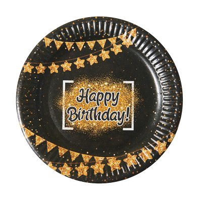 Набор тарелок "Happy Birthday black" 10 шт