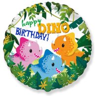 Фольгированный шар круг "Happy Birthday" дино 18" Flexmetal Фольгированный шар круг "Happy Birthday" дино 18" Flexmetal