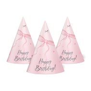 Колпачок "Happy Birthday" бантики 15 см 20 шт