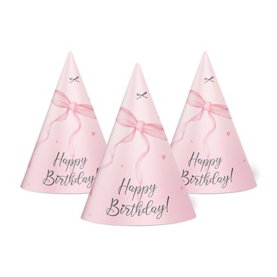 Колпачок "Happy Birthday" бантики 15 см 20 шт Колпачок "Happy Birthday" бантики 15 см 20 шт
