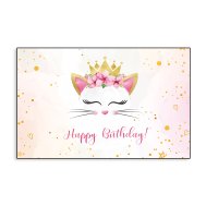 Баннер универсальный "Happy Birthday" кошечка