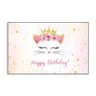 Баннер универсальный "Happy Birthday" кошечка