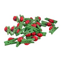 Прищепки деревянные декоративные "Божья коровка" 2,5 см 24 шт