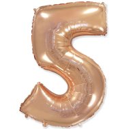 Фольгированный шар цифра "5" розовое золото 40" FlexMetal Фольгированный шар цифра "5" розовое золото 40" FlexMetal