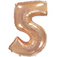 Фольгована кулька цифра "5" рожеве золото 40" FlexMetal 