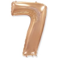 Фольгована кулька цифра "7" рожеве золото 40" FlexMetal 