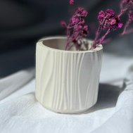 Кашпо гипсовое "Eco Wood" белое 6х6 см Кашпо гипсовое "Eco Wood" белое 6х6 см