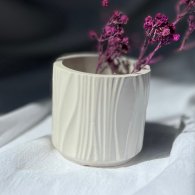 Кашпо гипсовое "Eco Wood" белое 6х6 см