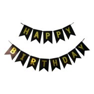 Гирлянда бумажная "Happy Birthday" черная Гирлянда бумажная "Happy Birthday" черная