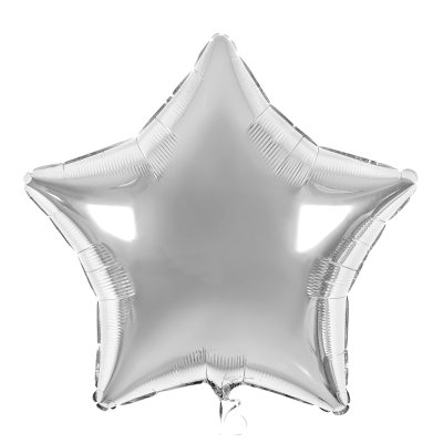 Фольгированный шар звезда серебро 18" 301500S Flexmetal