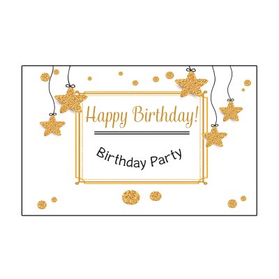 Плакат для свята "Happy Birthday" зірки на білому 75×120 см