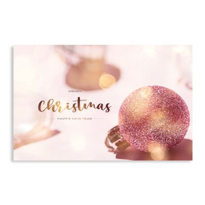 Плакат для праздника "Merry Christmas" розовая игрушка 75х120 см