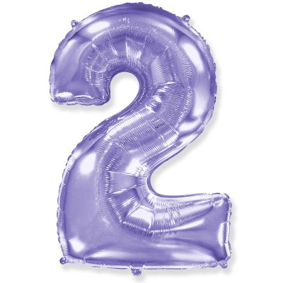 Фольгированный шар цифра "2" сиреневый 39" FlexMetal