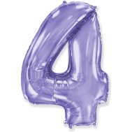 Фольгированный шар цифра "4" сиреневый 39" FlexMetal Фольгированный шар цифра "4" сиреневый 39" FlexMetal