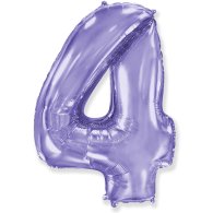 Фольгированный шар цифра "4" сиреневый 39" FlexMetal