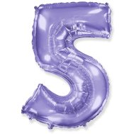 Фольгированный шар цифра "5" сиреневый 39" FlexMetal Фольгированный шар цифра "5" сиреневый 39" FlexMetal
