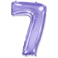 Фольгированный шар цифра "7" сиреневый 39" FlexMetal