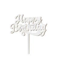 Топпер из ХДФ "Happy Birthday" белый Топпер из ХДФ "Happy Birthday" белый