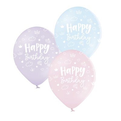 Латексні кульки "Happy birthday" макарун мікс 10 шт Belbal Латексні кульки "Happy birthday" макарун мікс 10 шт Belbal
