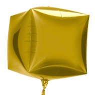 Фольгированный шар куб 3D золото 24" Китай